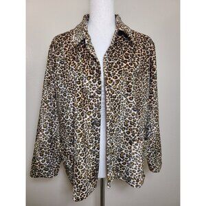 Chicos Private Edition Long Sleeves Jacket Blazer Animal Print Size 2 A247